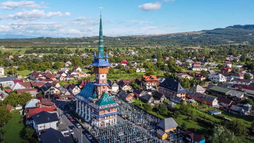 Aerial View Of Merry Cemetery In Sapanta, Romania