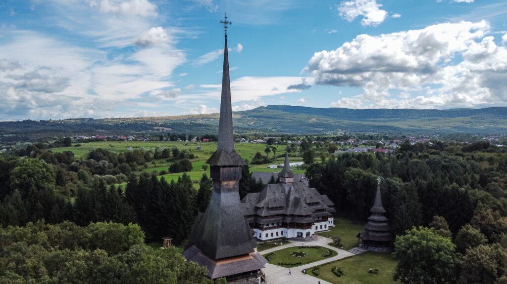 Aerial View of Peri Sapanta Monastery in Romania